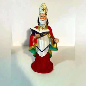 Lenox Limited Edition Saint Nicholas Figurine 1993 10” Tall *Missing Staff/Rod*